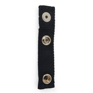 Loop for carrying strap, textile fabric, black (100% polypropylene), 1,2 mm material thickness