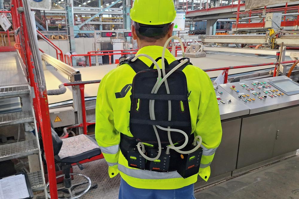 A- und E-Staub-Fasermessung am Arbeitsplatz, personengetragen mit SG5100ex, und SG10-2