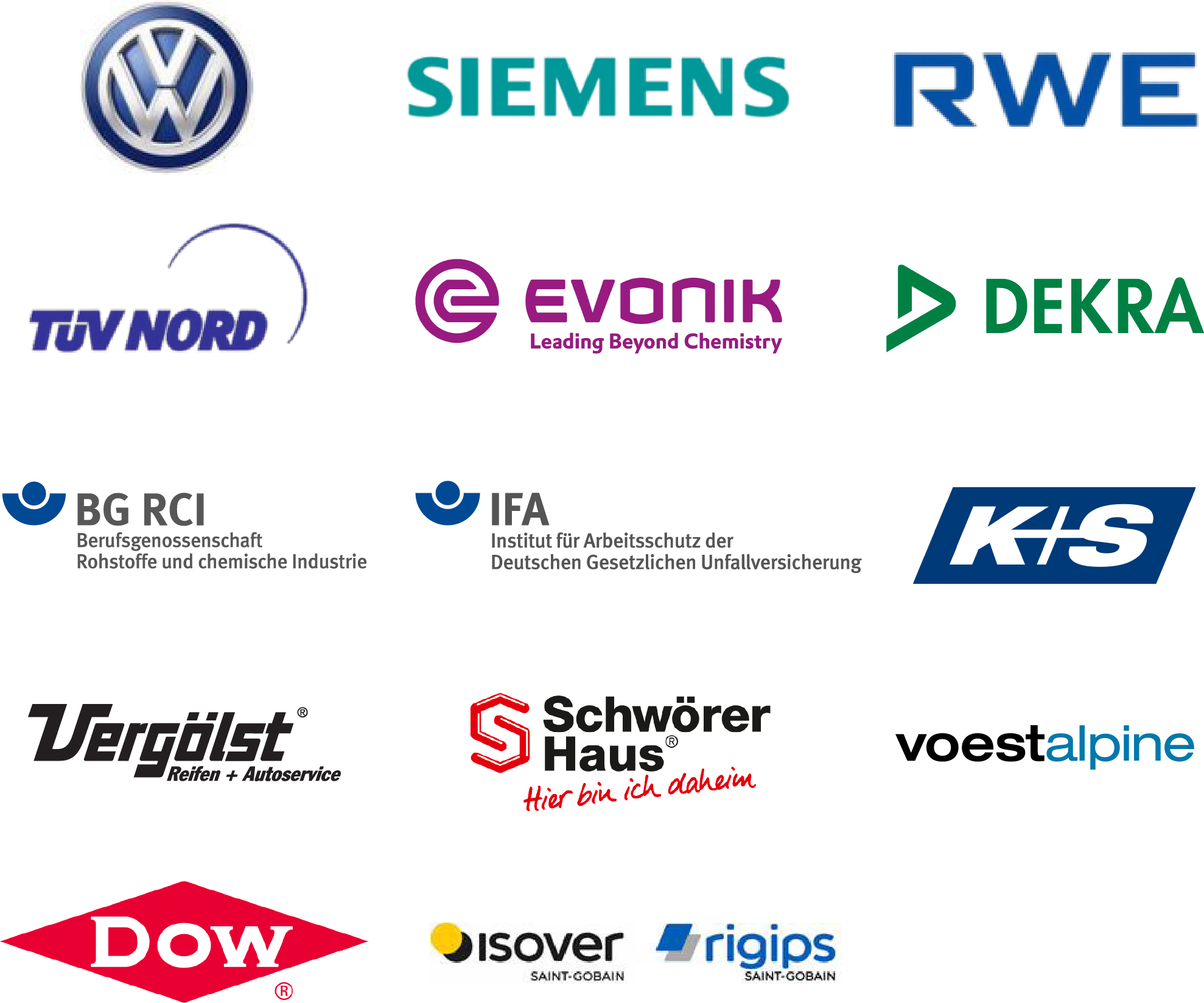 Logos of GSA Messgerätebau Customers